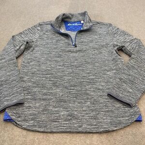 Robert Graham Pullover Mens Medium Gray Quarter Zip Classic Fit Stretch Top